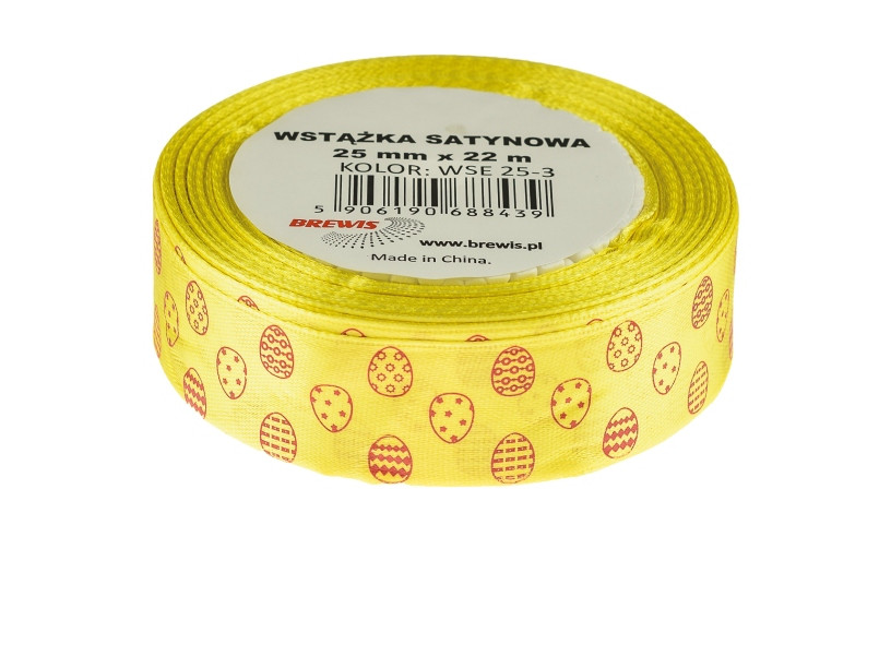 Wstążka satynowa Wielkanoc 25mmx22m WSE25-3 Brewis